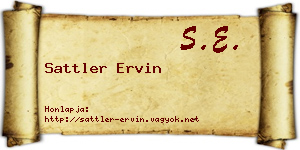 Sattler Ervin névjegykártya