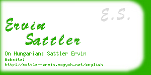 ervin sattler business card